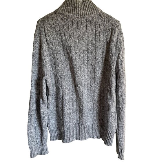 Banana Republic Factory Gray Mock Neck Full Zip Cardigan Sweater Size Large Wool - Picture 9 of 9